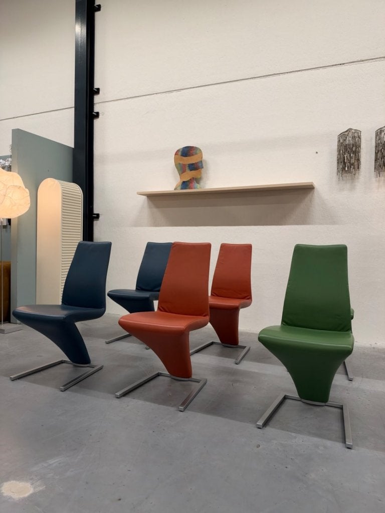 6 Rolf Benz 7800 eetkamerstoel Blauw oranje Groen Stoel, Huis en Inrichting, Gebruikt, Overige kleuren, Service@rolf-benz.com
