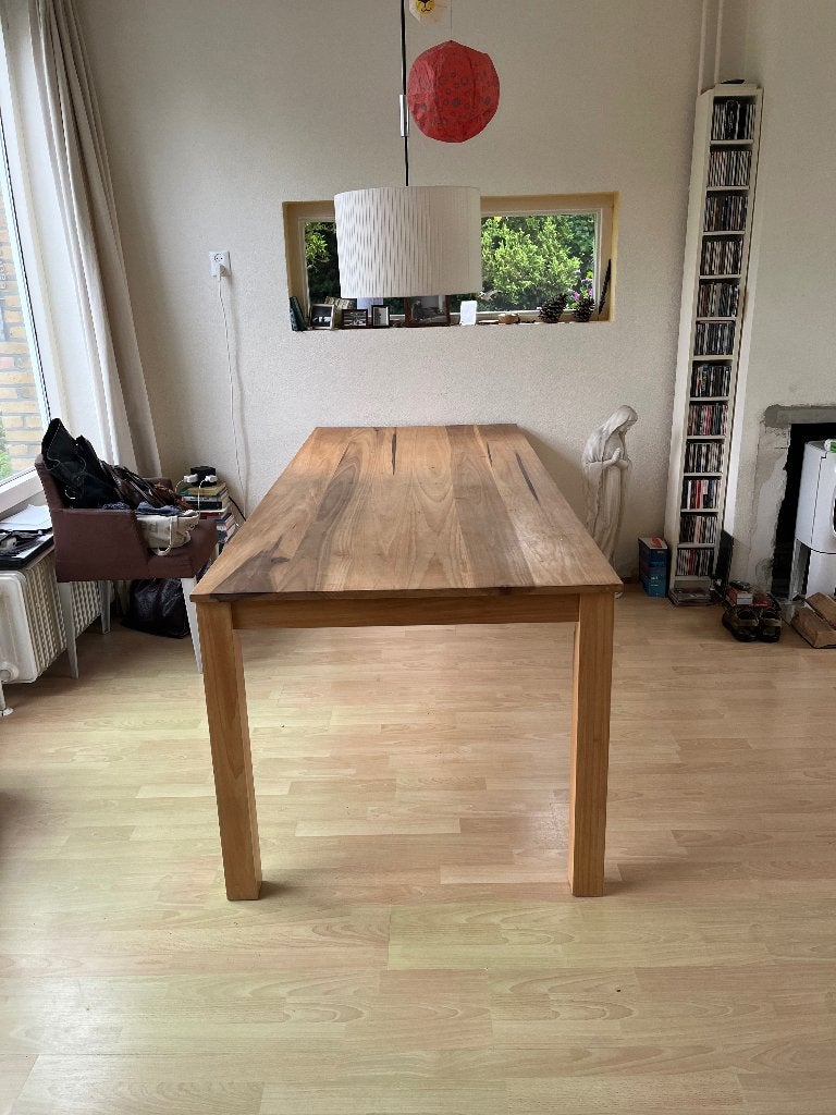 handgemaakte houten eettafel, amerikaans tulpen hout, Ophalen, Gebruikt, 200 cm of meer, 50 tot 100 cm