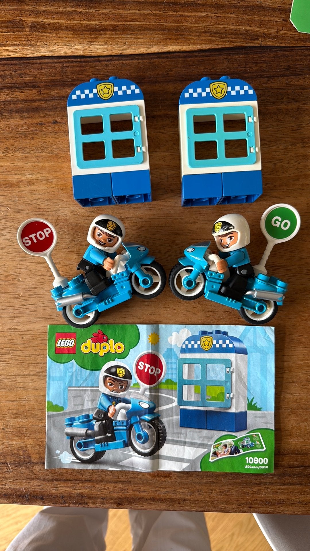 2 x Lego Duplo Politie Motorfietsen Set 10900, Ophalen of Verzenden, Compleet, Duplo, Complete set