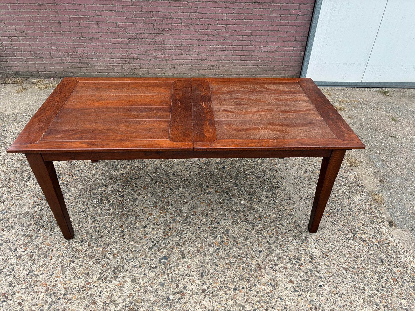 Uitschuifbare eettafel 99,5 x 199 tot 281cm, Huis en Inrichting, Ophalen, Zo goed als nieuw, Rechthoekig, 50 tot 100 cm