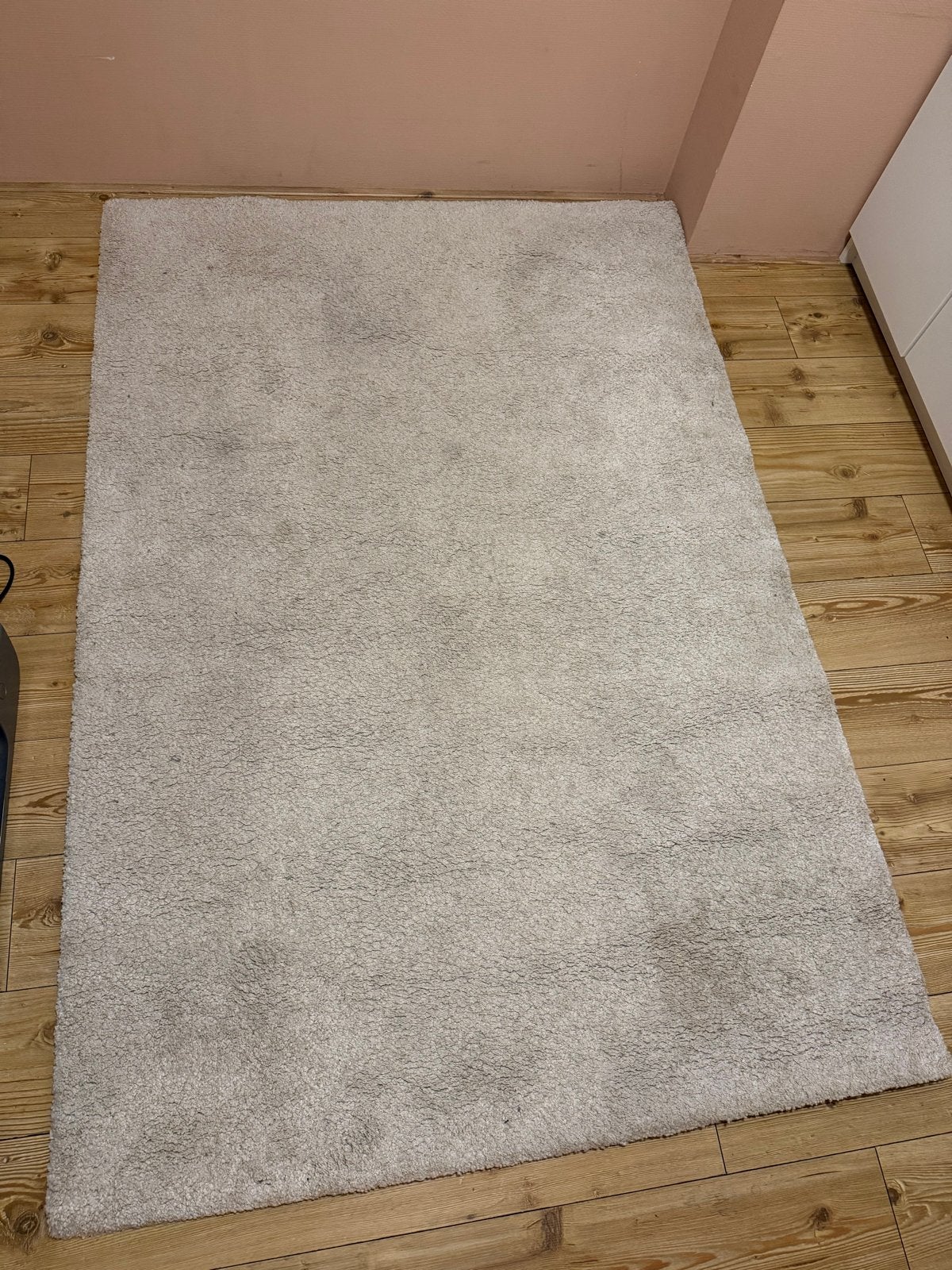 Ikea STOENSE laagpolig vloerkleed, ecru 135x195 cm, Ophalen, 100 tot 150 cm, Zo goed als nieuw, Crème