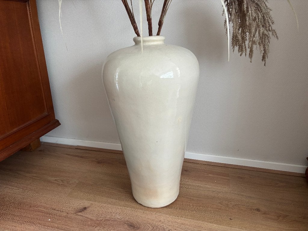 grote terracotta vaas, Ophalen, Zo goed als nieuw, Wit