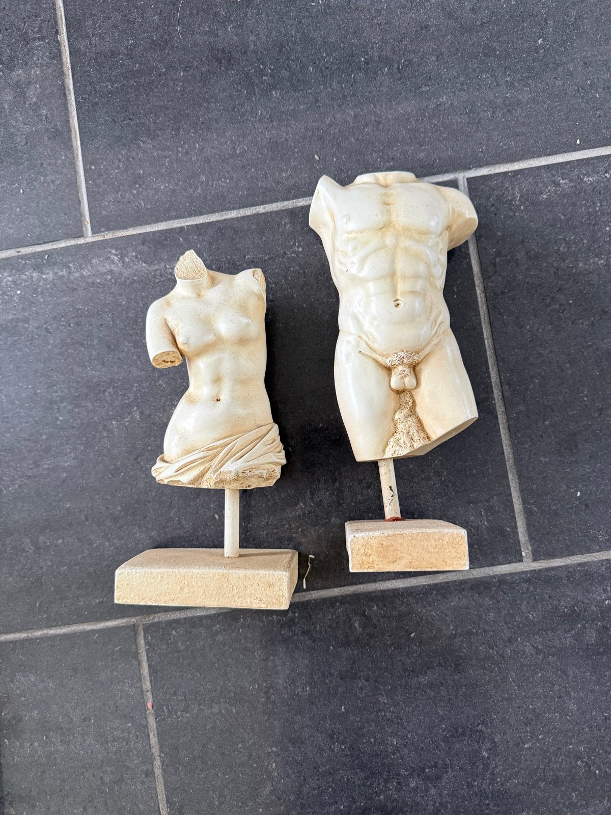 Decoratieve torso beelden - set van 2, Ophalen, Gebruikt, Mens