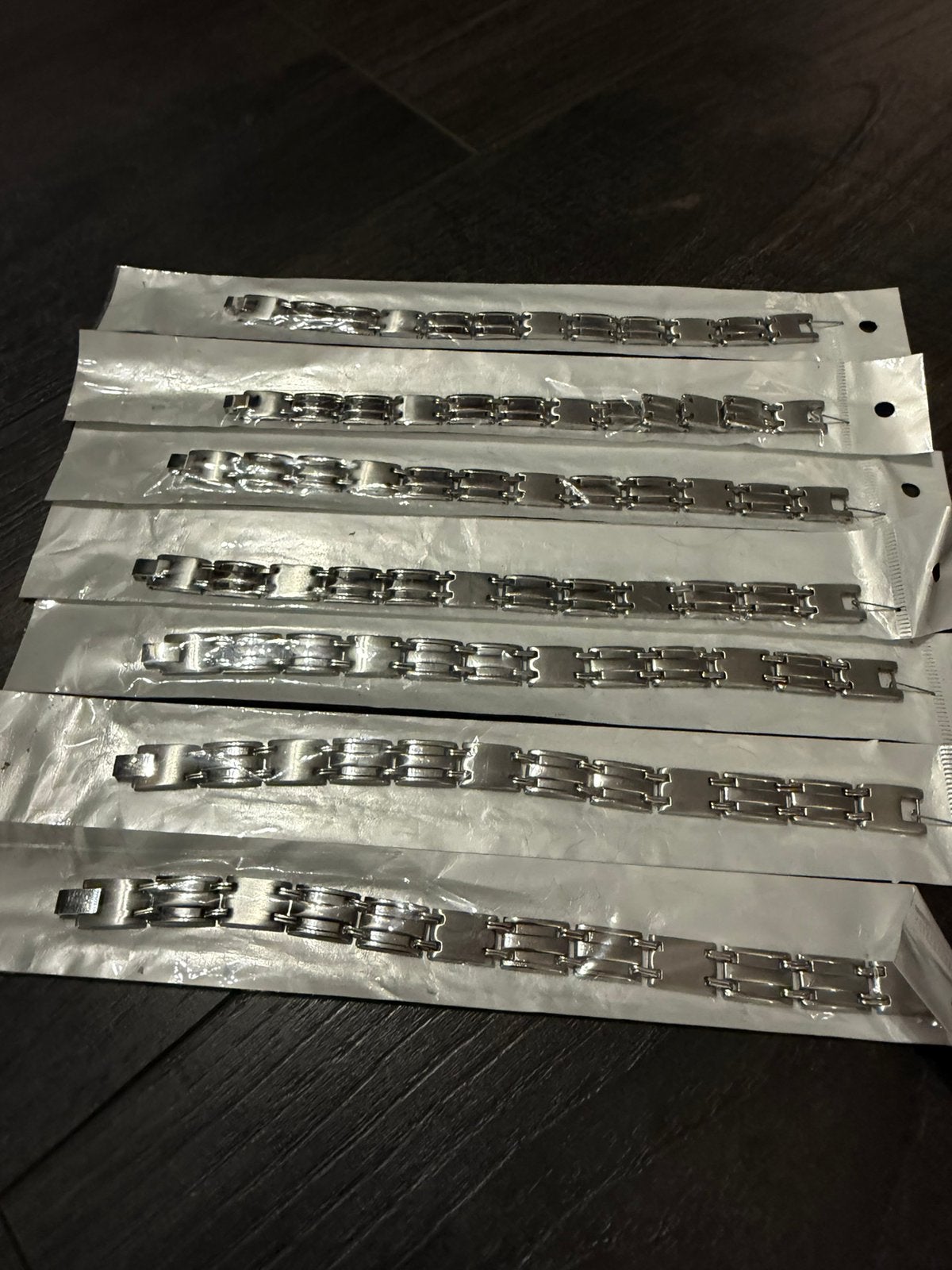 Partij 7 stuks stalen armbanden A3/4, Verzenden, Nieuw, Zilver, Staal
