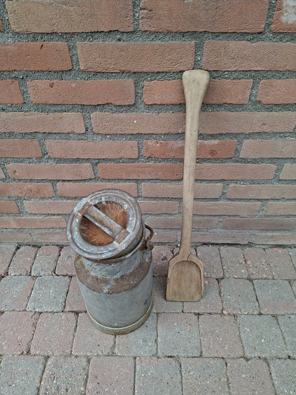 Antieke brocante melkbus en graanschop TEAB, Ophalen of Verzenden