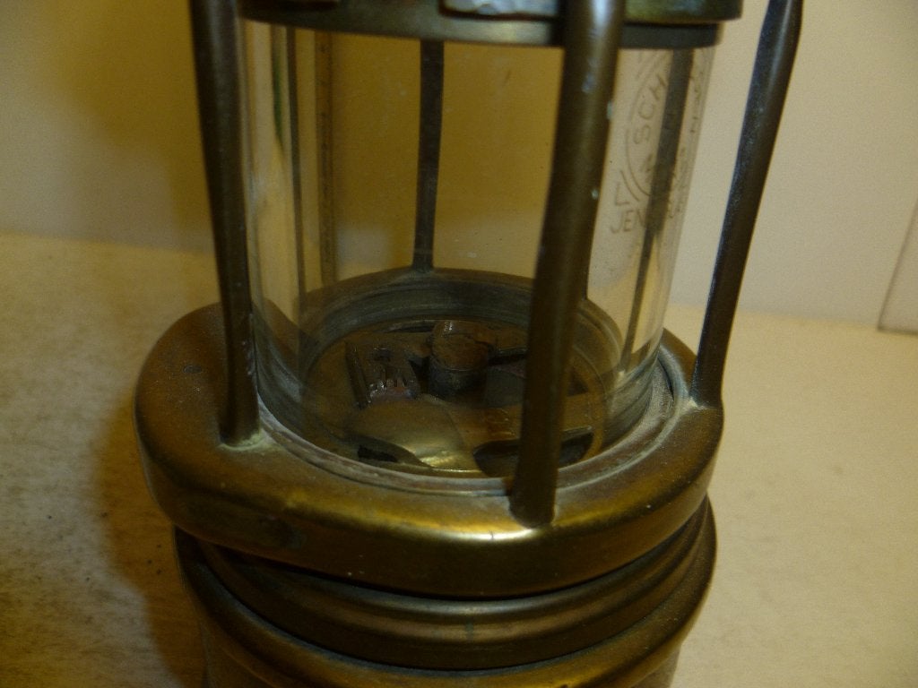 Mijnlamp nr. 136 Compleet met glaasje Schottugen Mainz Jenna, Ophalen of Verzenden