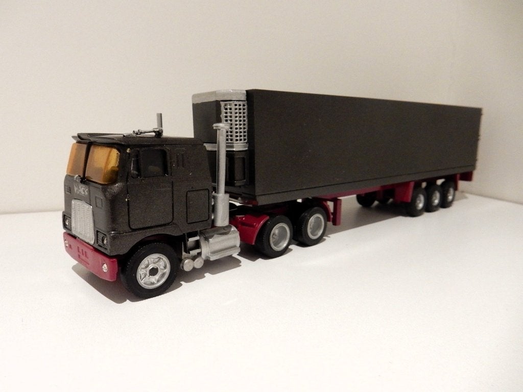 ASAM A. Smith Mack F700 trekker + dichte oplegger code 3, Hobby en Vrije tijd, Modelauto's | 1:50, Ophalen of Verzenden, Gebruikt