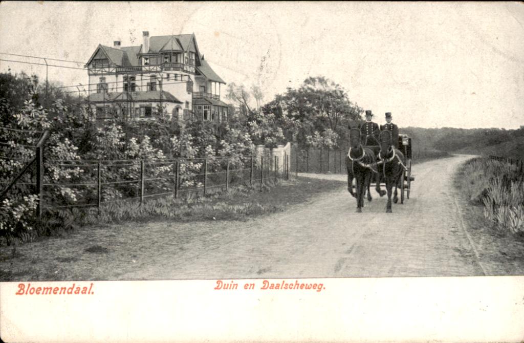 Bloemendaal, Duin en Daalseweg met paard en wagen, Verzenden, Voor 1920, Gelopen, Noord-Holland
