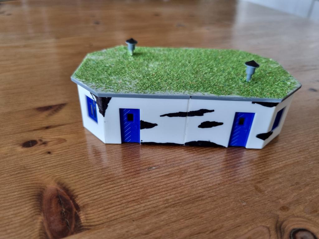 Sportkantine HO spoorbaan, Hobby en Vrije tijd, Modeltreinen | H0, Overige merken, Gebruikt, Gelijkstroom of Wisselstroom, Brug, Tunnel of Gebouw