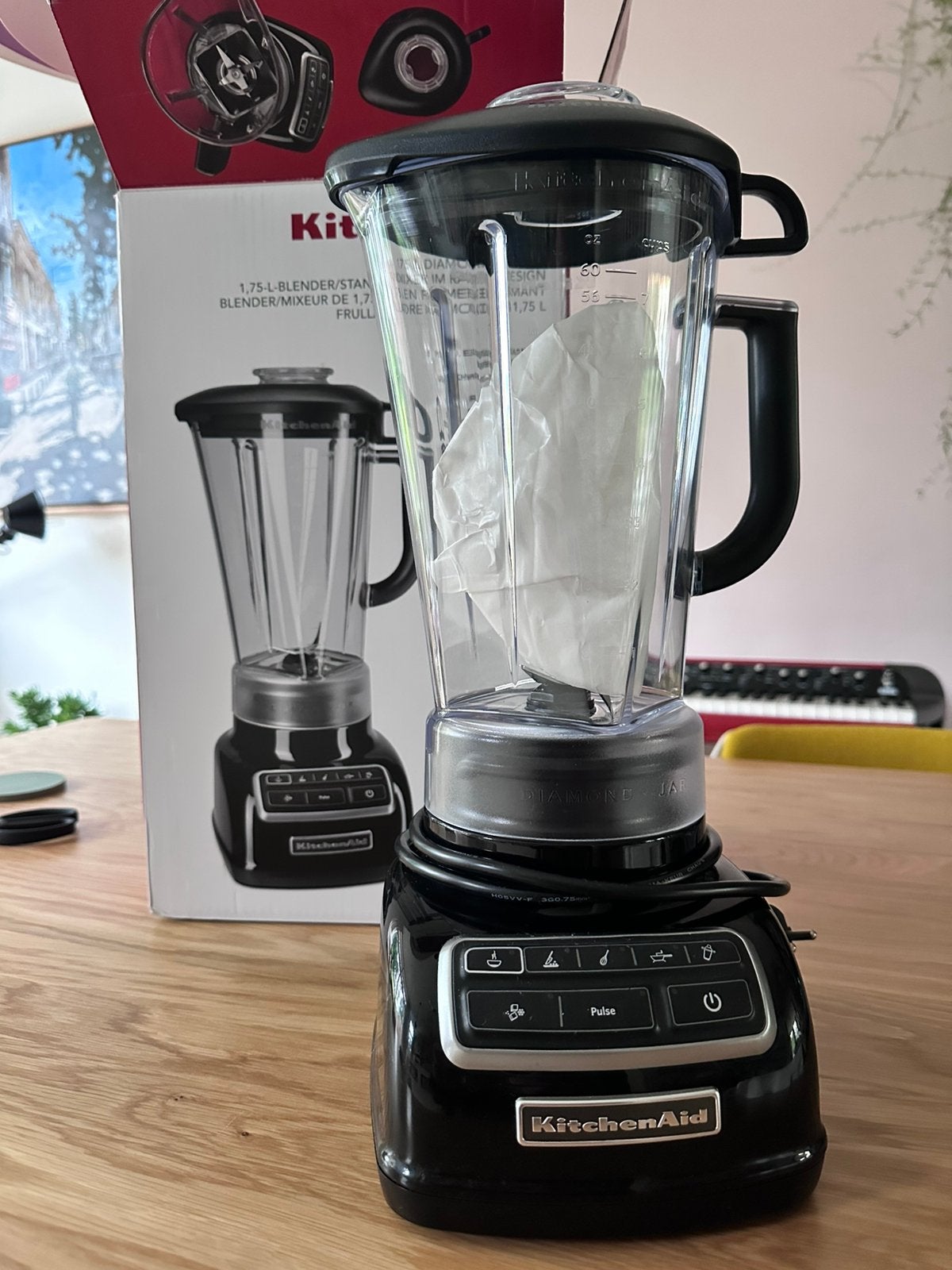 Kitchenaid 1.75 L Diamond Blender in nieuwstaat, Witgoed en Apparatuur, Blenders, Ophalen of Verzenden, Zo goed als nieuw, Blender