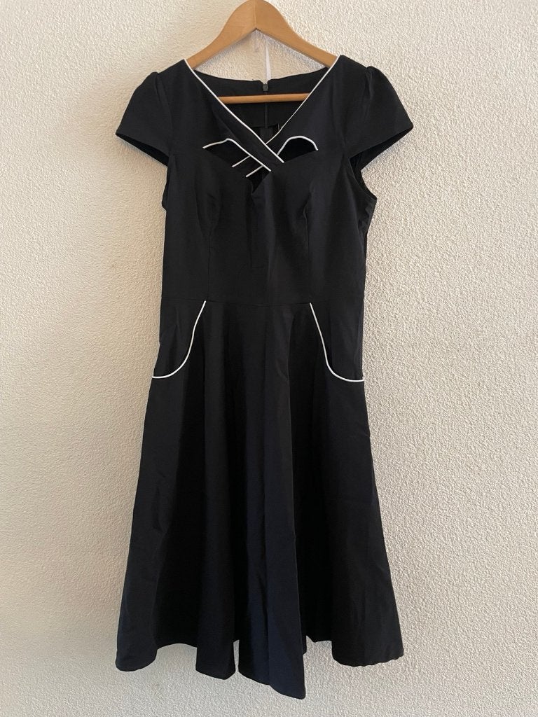Voodoo Vixen flare jurk, zwart maat L, Kleding | Dames, Maat 38/40 (M), Voodoo Vixen, Zwart, Ophalen of Verzenden