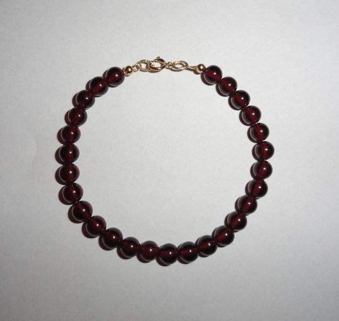 Armband Granaat verguld slotje, Overige kleuren, Verzenden, Nieuw, Met edelsteen