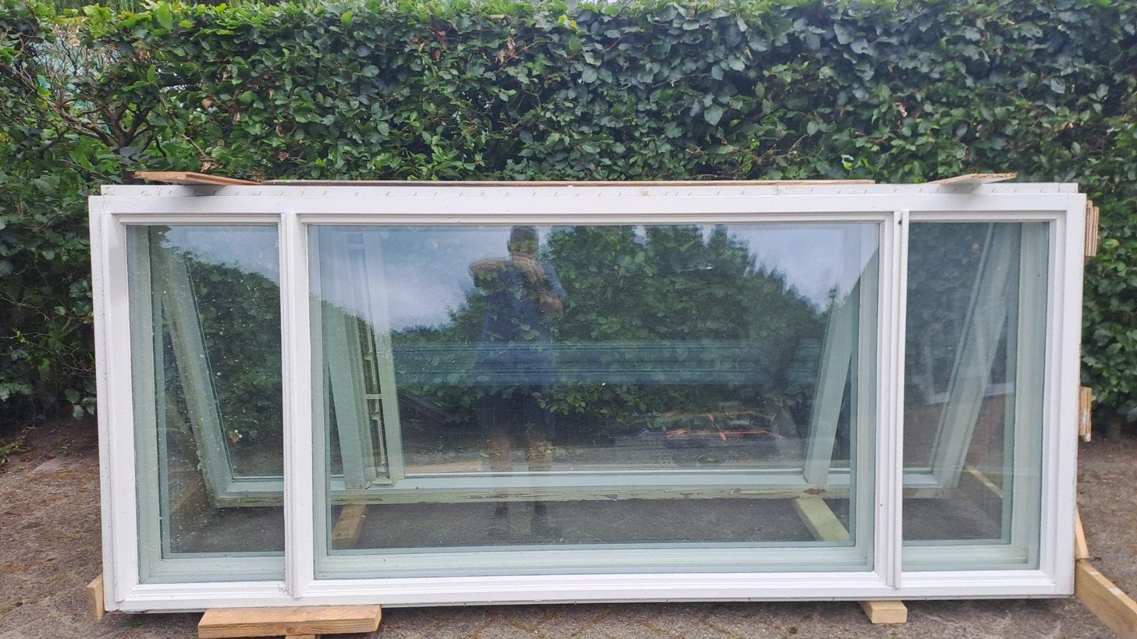 3 kozijnen met dorpel 110x261 cm, Gebruikt, Ophalen of Verzenden, Inclusief glas, 75 tot 150 cm