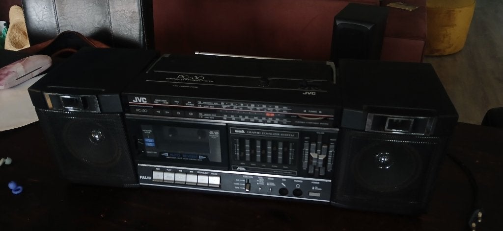 Boombox Jvc PC-30U  Draagbare stereo radio cassettespeler, Ophalen, Enkel, JVC