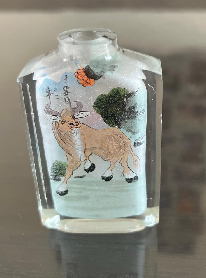 Antieke Chinese Snuff Bottle met Binnenschildering, Antiek en Kunst, Ophalen of Verzenden