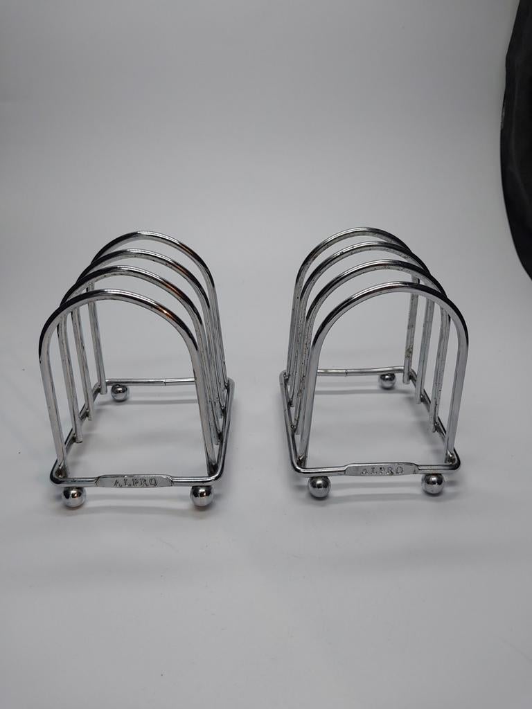 2 kleine verchroomde toastrekjes van Alpro, Ophalen of Verzenden, Zo goed als nieuw