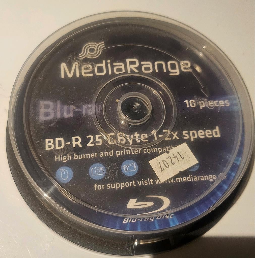 MediaRange BD-R 25 GB 1-2x speed Blu-ray discs 10 stuks, Ophalen of Verzenden