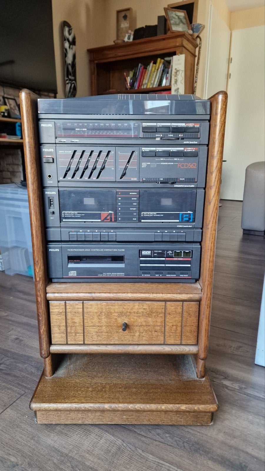 Philips FCD 562 Stereotoren met platenspeler en speakers, Ophalen, Philips, Gebruikt, Losse componenten