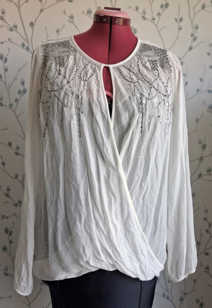 DIDI Pretty Different Witte Zomer/Feest-blouse maat M, Kleding | Dames, Maat 38/40 (M), Wit, Ophalen of Verzenden, Zo goed als nieuw