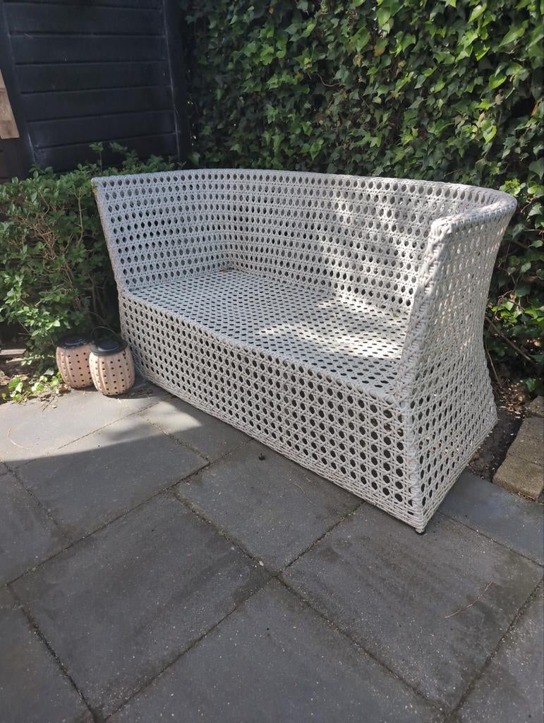 Stijlvolle Wicker Tuinbank, Gebruikt, Loungeset, Wicker, Bank