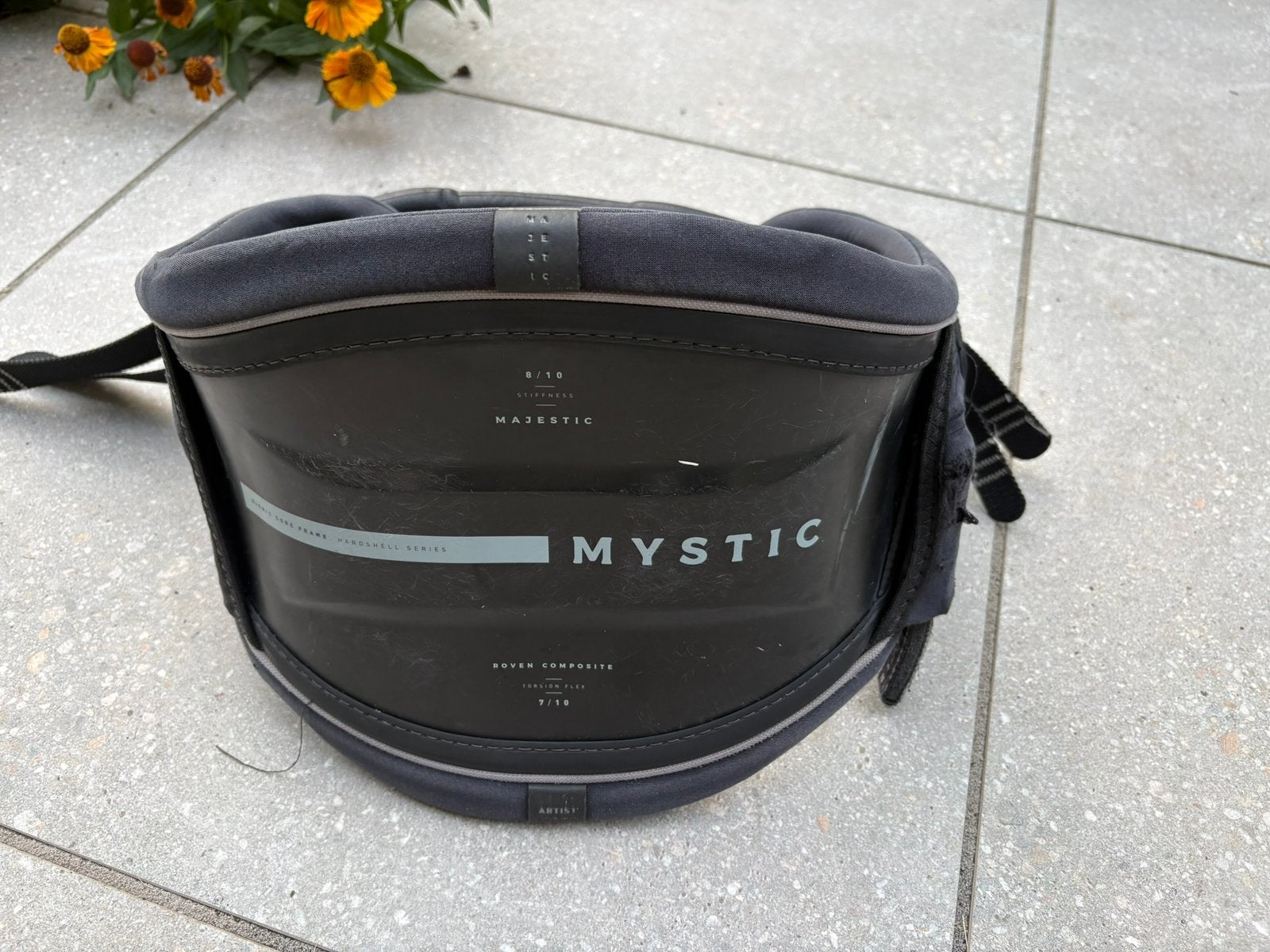 Mystic Majestic hardshell harnas maat S (spreader bar M), Ophalen, Gebruikt, Trapeze, Geen board