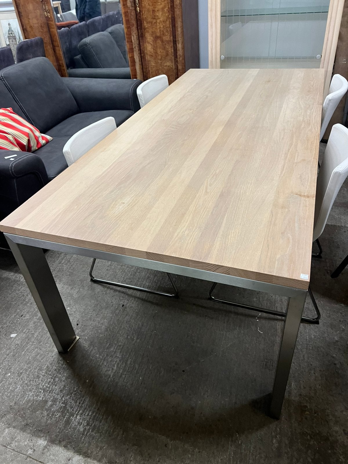 Eettafel  75/100/220cm, Ophalen, ., Zo goed als nieuw, 4 tot 6 stoelen