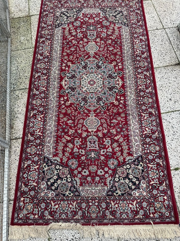 Turkse tapijt, Gebruikt, 150 tot 200 cm, Rechthoekig, Rood