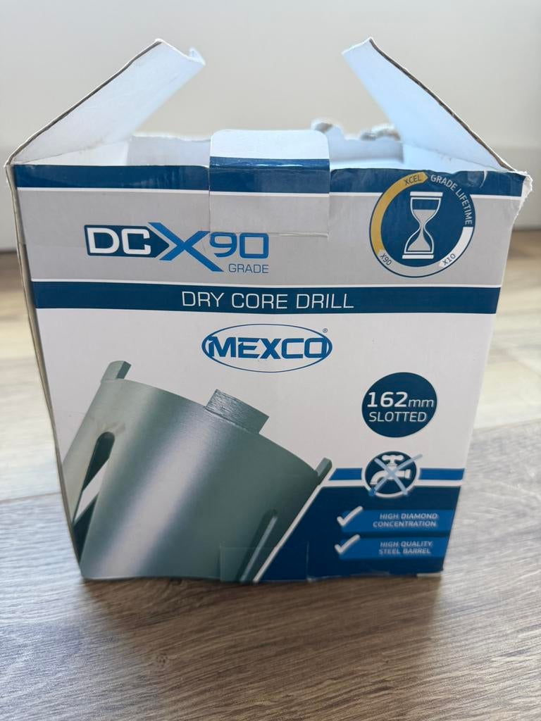 Mexco diamantboor 162mm (voor airco in- en uitlaat), Doe-het-zelf en Verbouw, Ophalen of Verzenden, Zo goed als nieuw