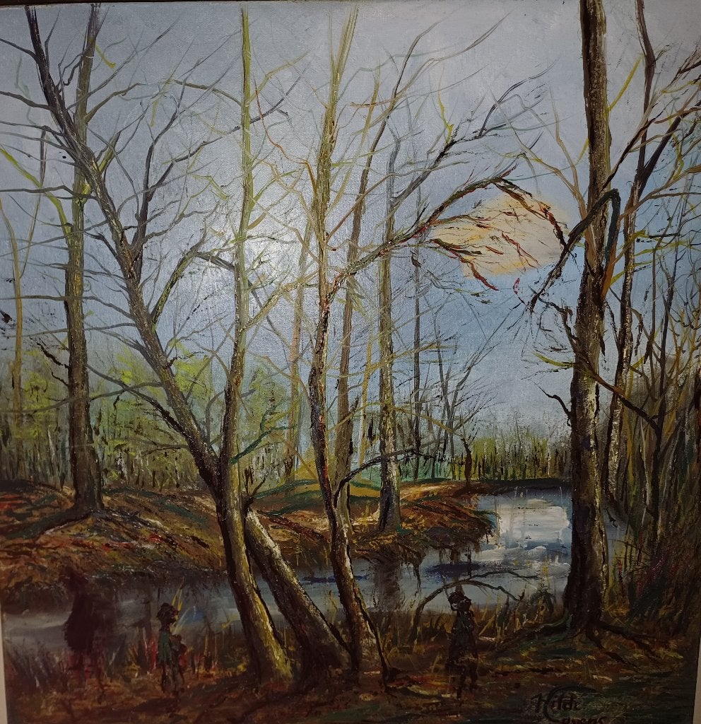 Schilderij bos, olieverf, nieuw., Ophalen, Gesigneerd