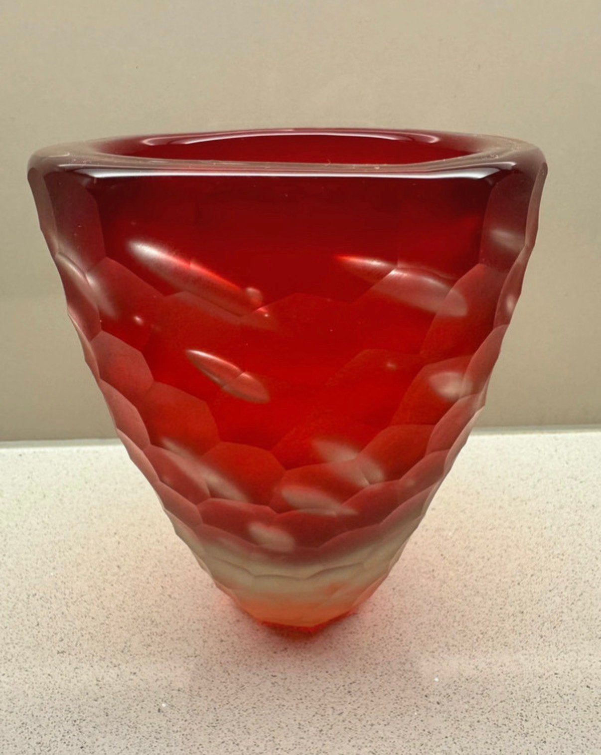Gesigneerde Alfredo Barbini “honeycomb” vaas- Murano, Ophalen of Verzenden