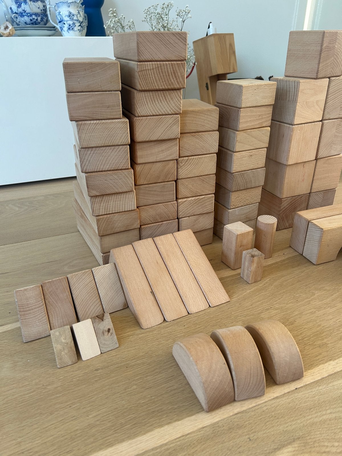 Grote massief houten bouwblokkenset | Complete set, Ophalen, Overige merken