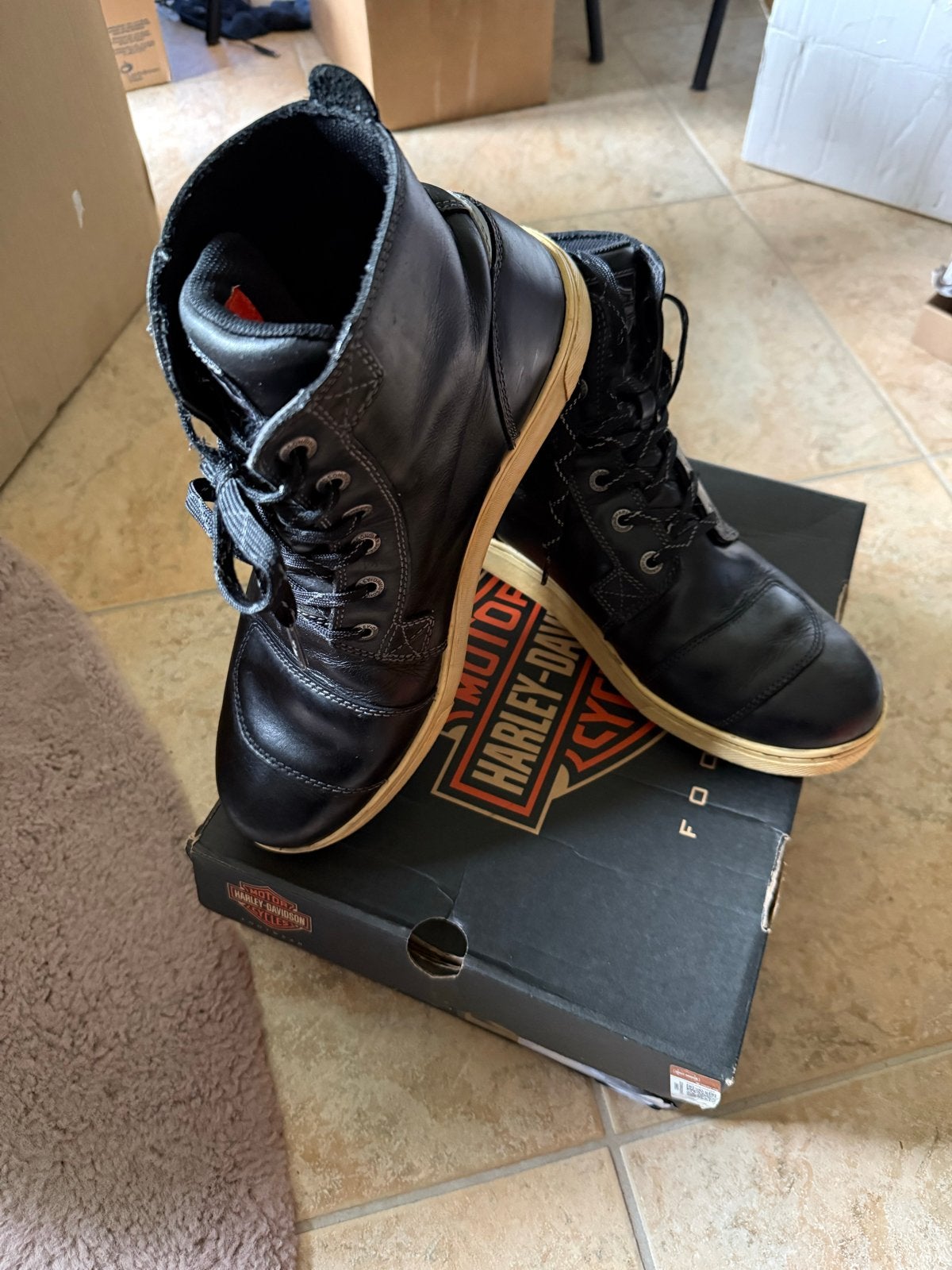 Harley Davidson (mt.10) motorschoenen/motorlaarzen - ZGAN, Ophalen of Verzenden, Nieuw zonder kaartje, Heren, Laarzen