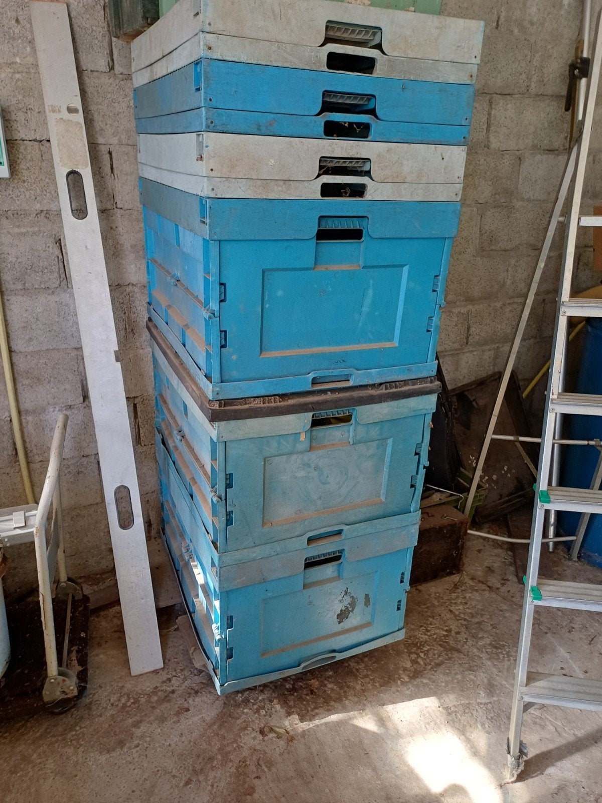 6 opvouwbare kratten 60 x80x43cm, Ophalen, Gebruikt, 40 tot 60 cm, Opvouwbaar