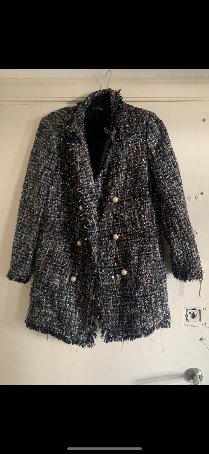 Zara Blazer Maat M - Tweed Stijl met Parelknopen, Ophalen of Verzenden, Zo goed als nieuw, Maat 38/40 (M), Overige kleuren