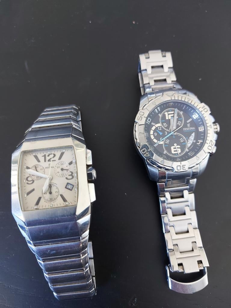 2x festina  horloge, Ophalen of Verzenden, Gebruikt, Staal, Overige merken