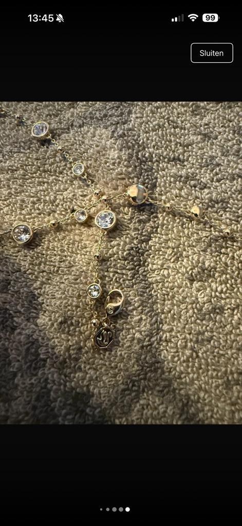sieraden set goud van swarovski (armband en ketting), Sieraden, Tassen en Uiterlijk, Piercings, Ophalen of Verzenden, Zo goed als nieuw