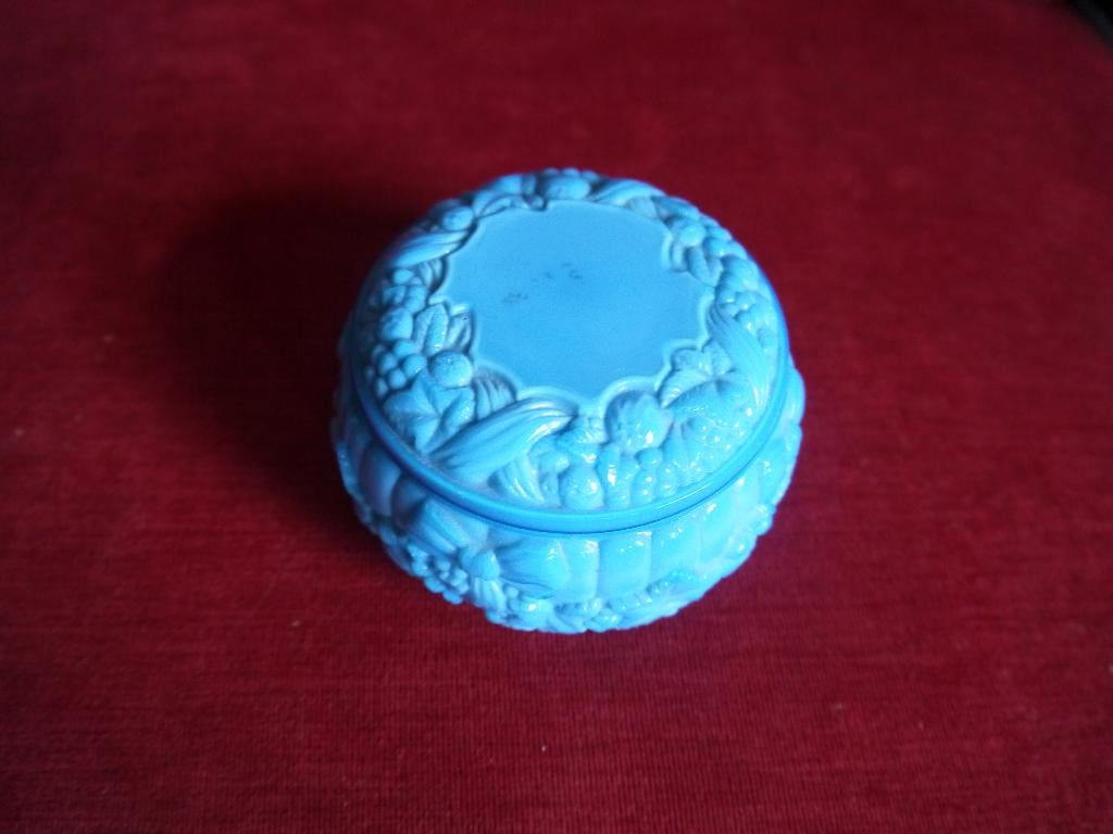 art deco sieradendoosje blauw persglas Henrich Hoffman, Antiek en Kunst, Antiek | Glas en Kristal, Ophalen of Verzenden