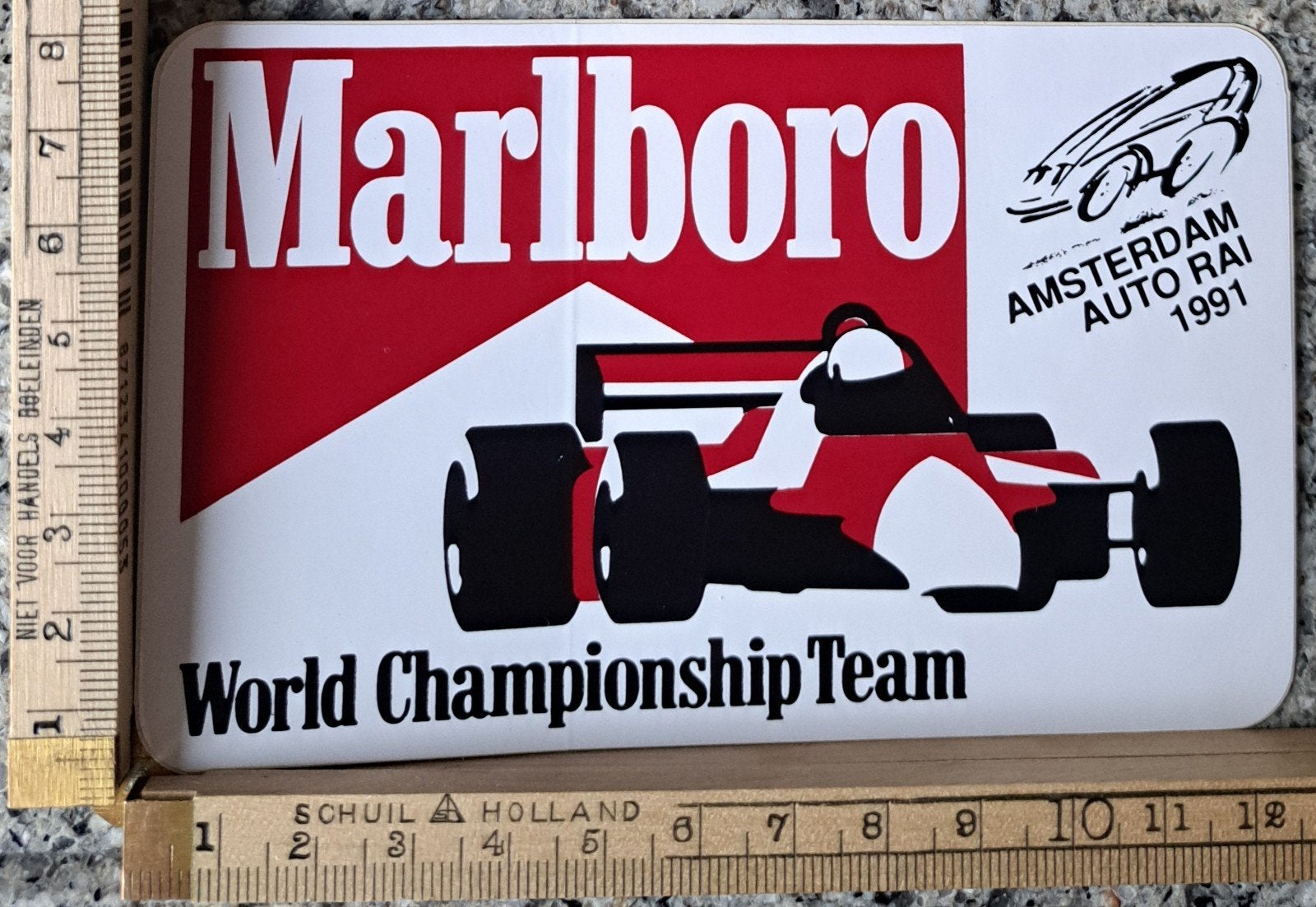 Vintage sticker Marlboro World Championship 1991 formule 1, Verzamelen, Ophalen of Verzenden, Zo goed als nieuw