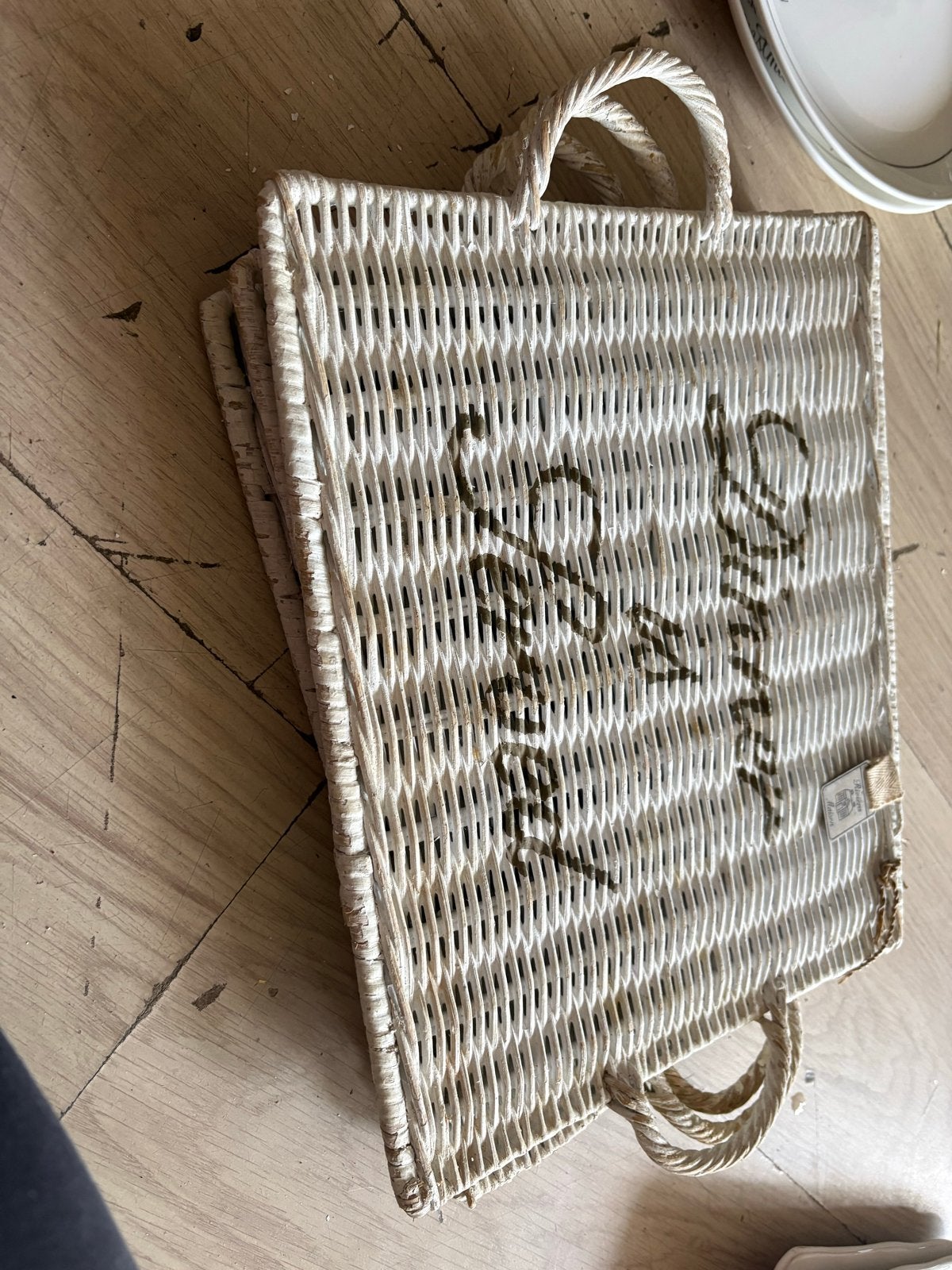 3 Riviera Maison rotan placemats 'Diner is served', Huis en Inrichting, Beige, Ophalen of Verzenden, Natuurlijk materiaal, Riviera Maison