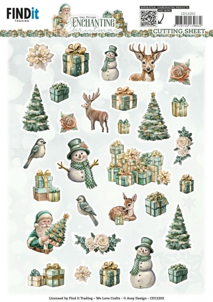 Amy Design CD12202 Enchanting Christmas Small Elements 3D A4, Kerst, ., Nieuw, Ophalen of Verzenden