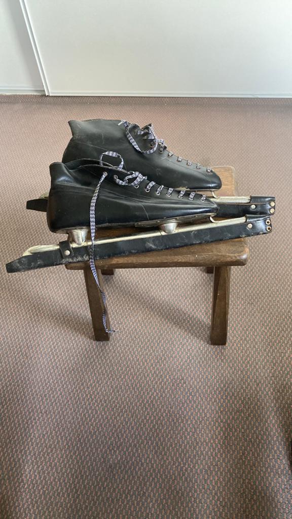 Vintage Zwarte Schaatsen - Maat 45, Ophalen of Verzenden, Gebruikt, Overige typen, Overige merken