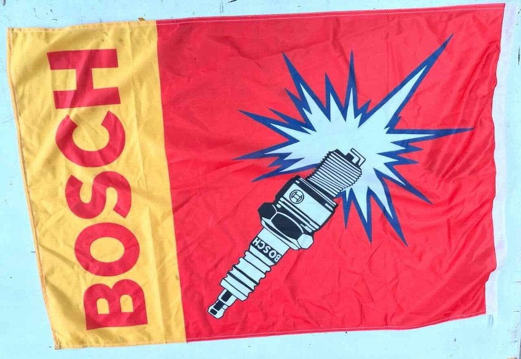 BOSCH Bougie garage   - reclame vlag 1, Ophalen of Verzenden, Zo goed als nieuw, Auto's