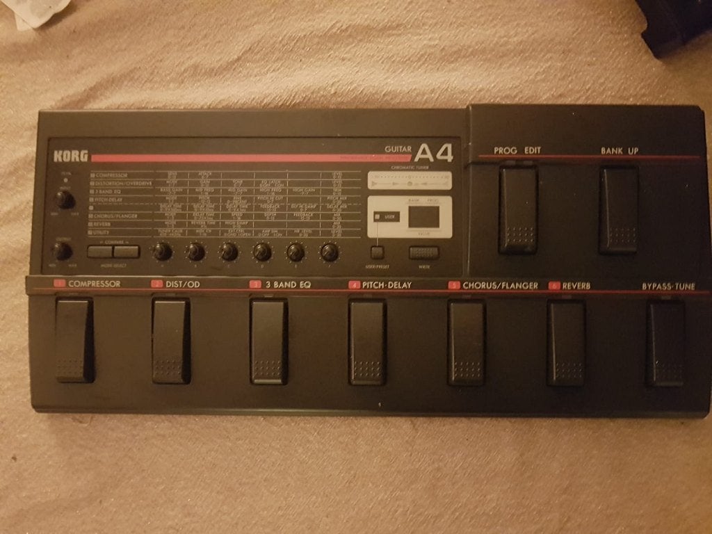 Vintage 1990's Korg A4 Guitar EFX processor, Muziek en Instrumenten, Effecten, Ophalen of Verzenden, Gebruikt, Delay of Echo