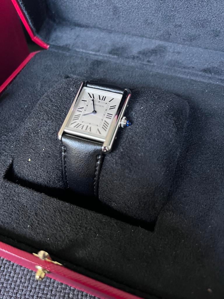 Cartier Tank – Staal – als nieuw (2022), Sieraden, Tassen en Uiterlijk, Horloges | Dames, Ophalen of Verzenden, Zo goed als nieuw