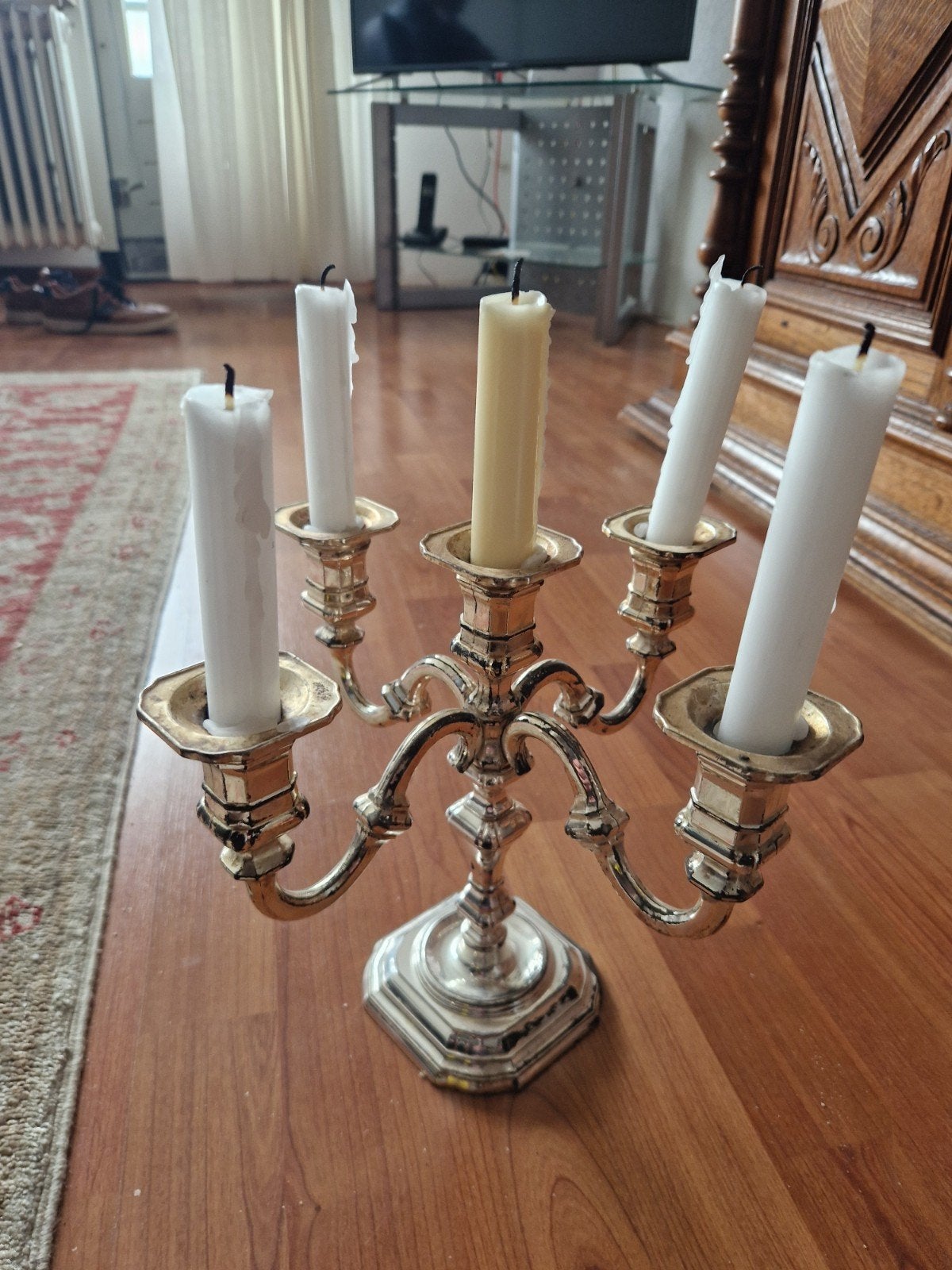 Klassieke vijfarmige kandelaar, Antiek en Kunst, Ophalen of Verzenden