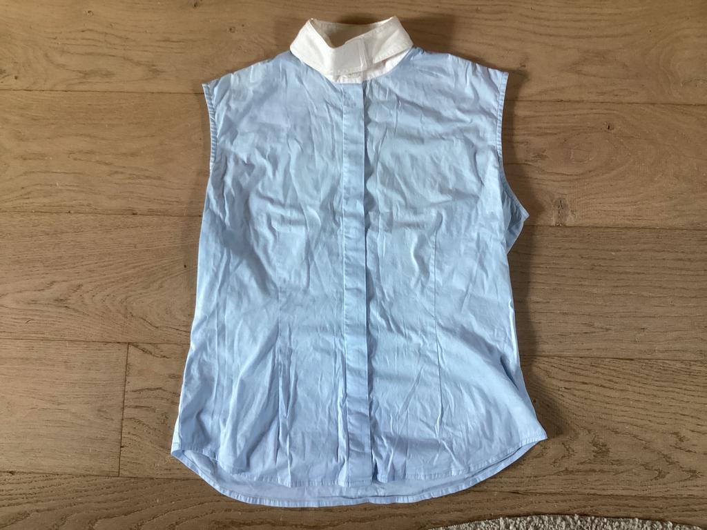 HKM wedstrijd blouse mouwloos maat 38/40, Dieren en Toebehoren, Paardrijkleding, Ophalen, Gebruikt, Dressuur, Bovenkleding