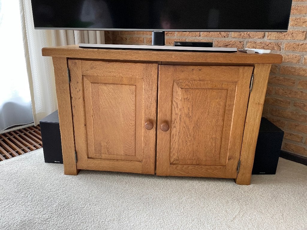 Tv kast, Ophalen, Gebruikt, 100 tot 150 cm, Eikenhout