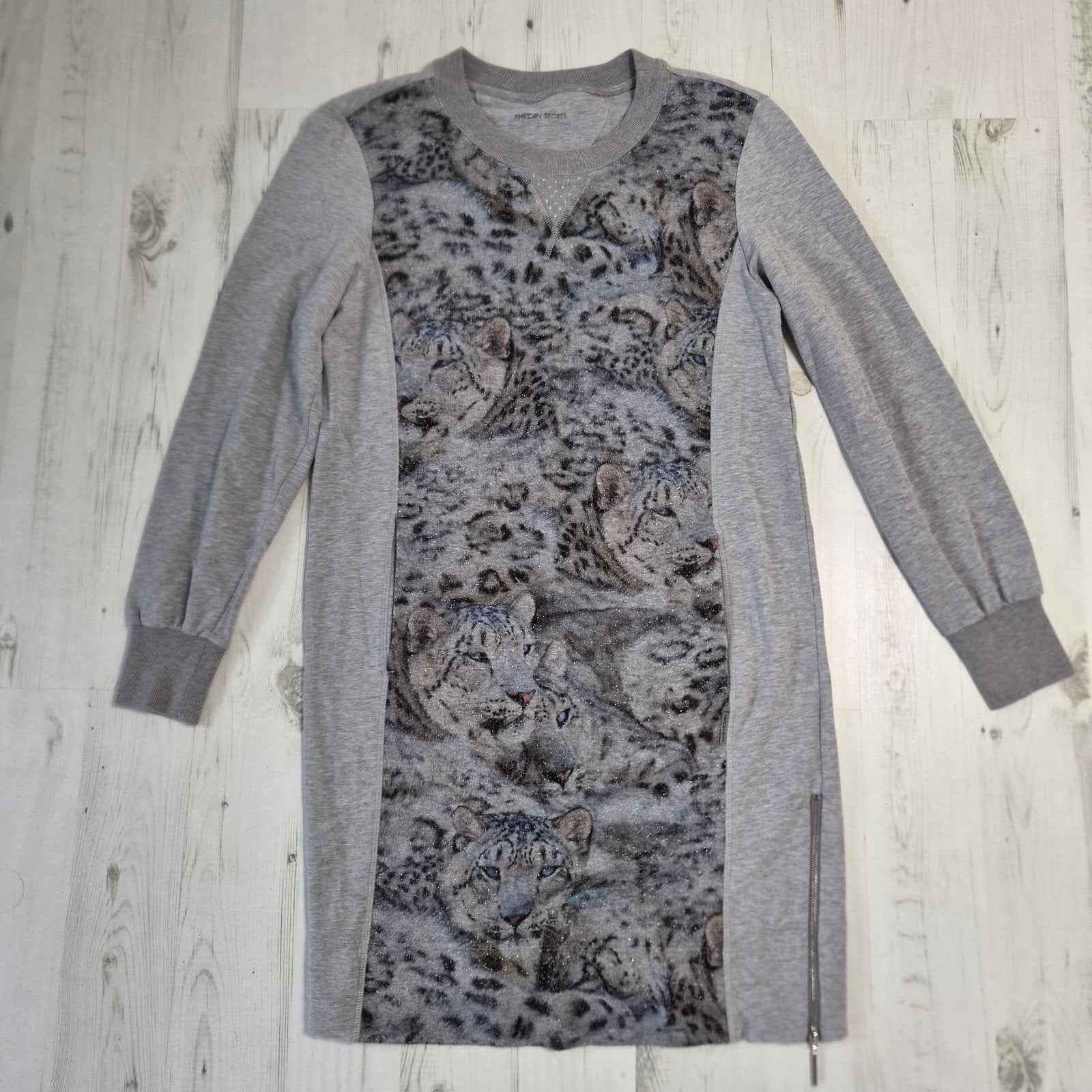 Marc Cain Sport jurk tunic N2 36 witte tijger met gliter, Kleding | Dames, Maat 38/40 (M), Marc Cain, Wit, Ophalen of Verzenden