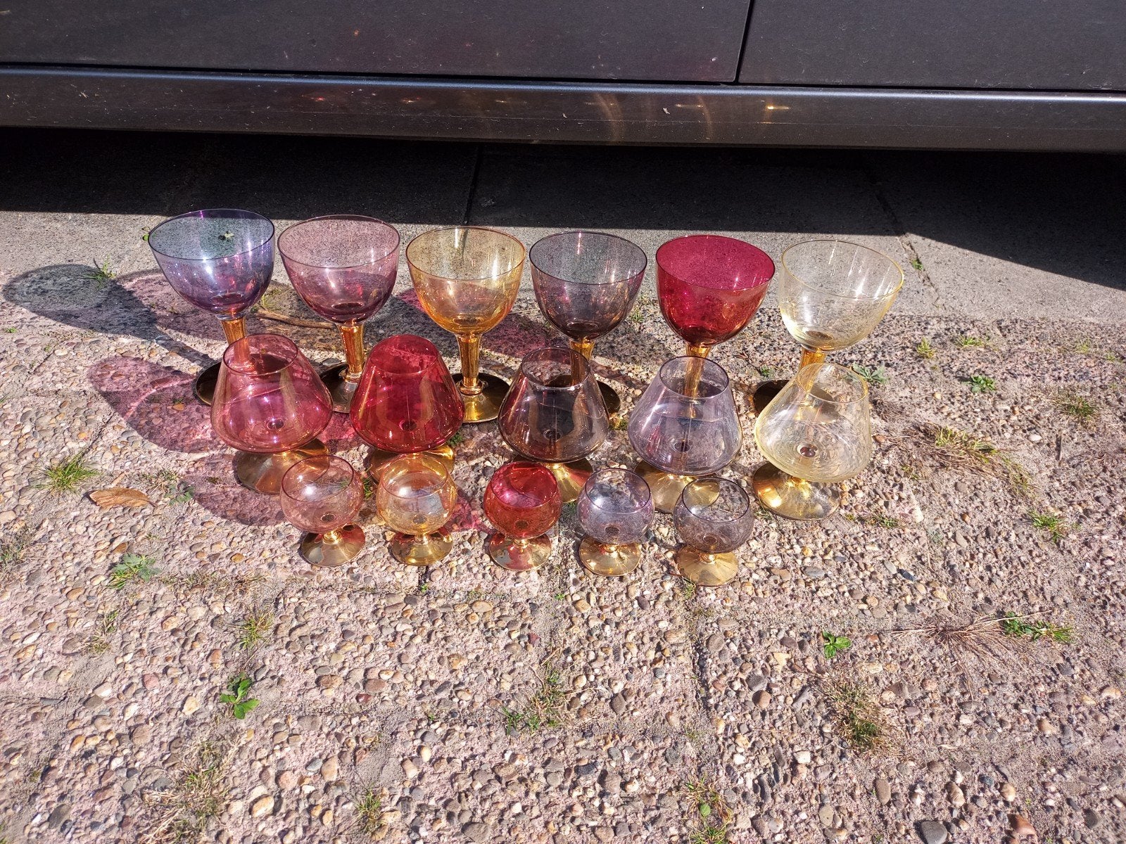 16 art deco glazen, Ophalen