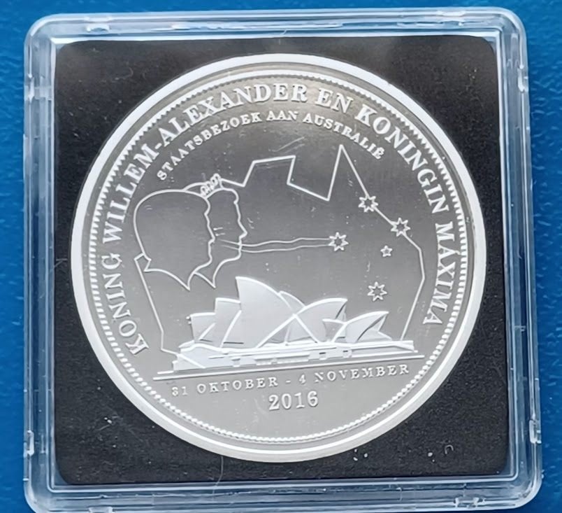 Penning STAATSBEZOEK AAN AUSTRALIË 2006 - Ons Vorstenhuis, Ophalen of Verzenden, Overige materialen, Nederland